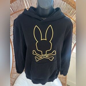 Psycho Bunny Hoodie Boys  14/16 /L Black Gold Sweatshirt Sweater Youth Kids